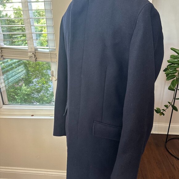 Theory Christopher PCP Apollo Men's Wool Button Up Peacoat Navy Size M - Picture 1 of 6